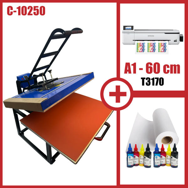 COMBO SUBLIMADORA 80 x 100 cm + PLOTTER A1 T3170 + INSUMOS