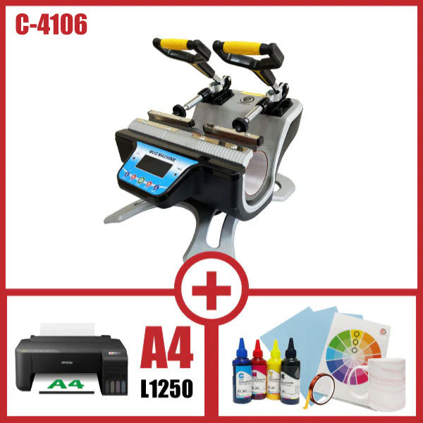 COMBO SUBLIMADORA DE JARROS DOBLE + IMPRESORA L1250 + INSUMOS