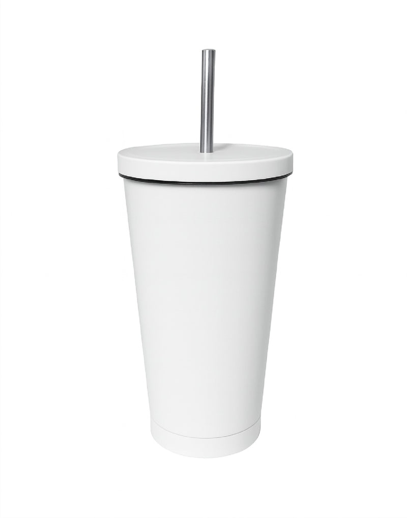 VASO DE ALUMINIO METALICO BLANCO CON SORBETE