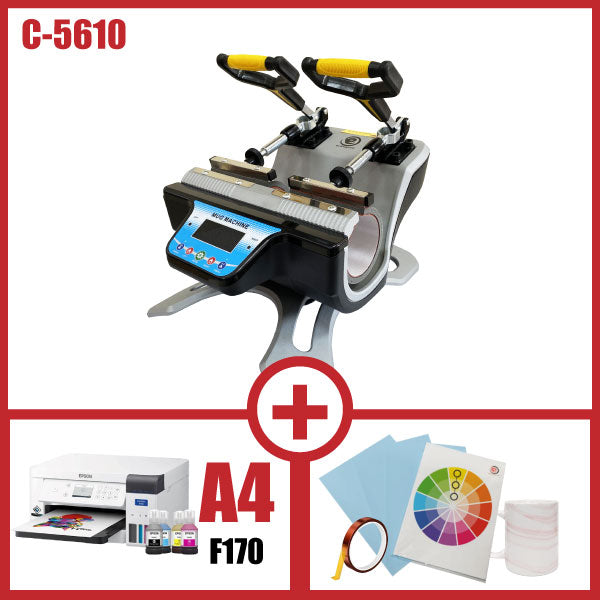 COMBO SUBLIMADORA DE JARROS DOBLE + IMPRESORA F170 + INSUMOS