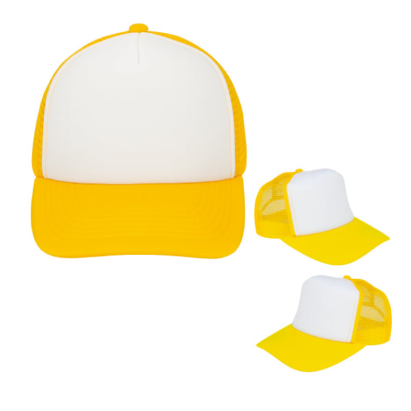 GORRA CAT ADULTO AMARILLA FRENTE BLANCO