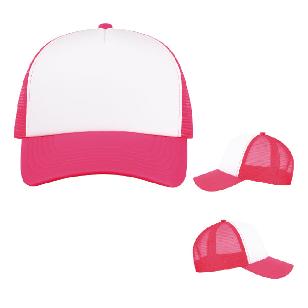 GORRA CAMIONERA TOM FUCSIA FRENTE BLANCO