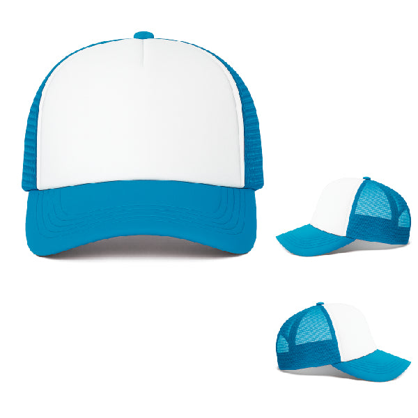 GORRA CAMIONERA TOM TURQUESA FRENTE BLANCO