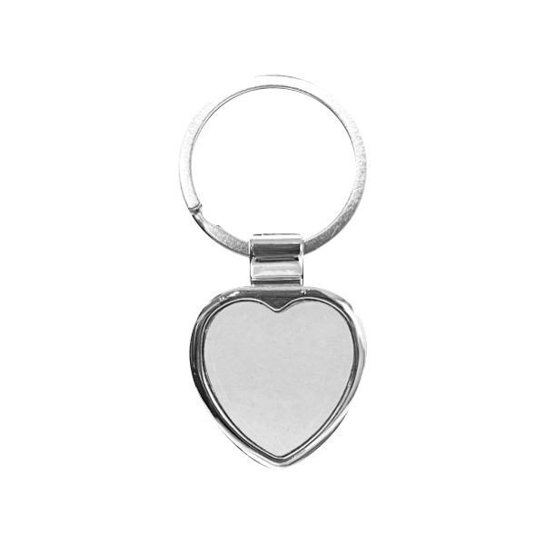 LLAVERO METÁLICO SUBLIMABLE CORAZÓN 3 x 3.2 cm
