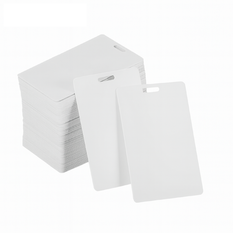 CREDENCIAL DE PVC PARA SUBLIMAR - PERFORADAS 8.5 X 5.4 CM - 50 UNIDADES