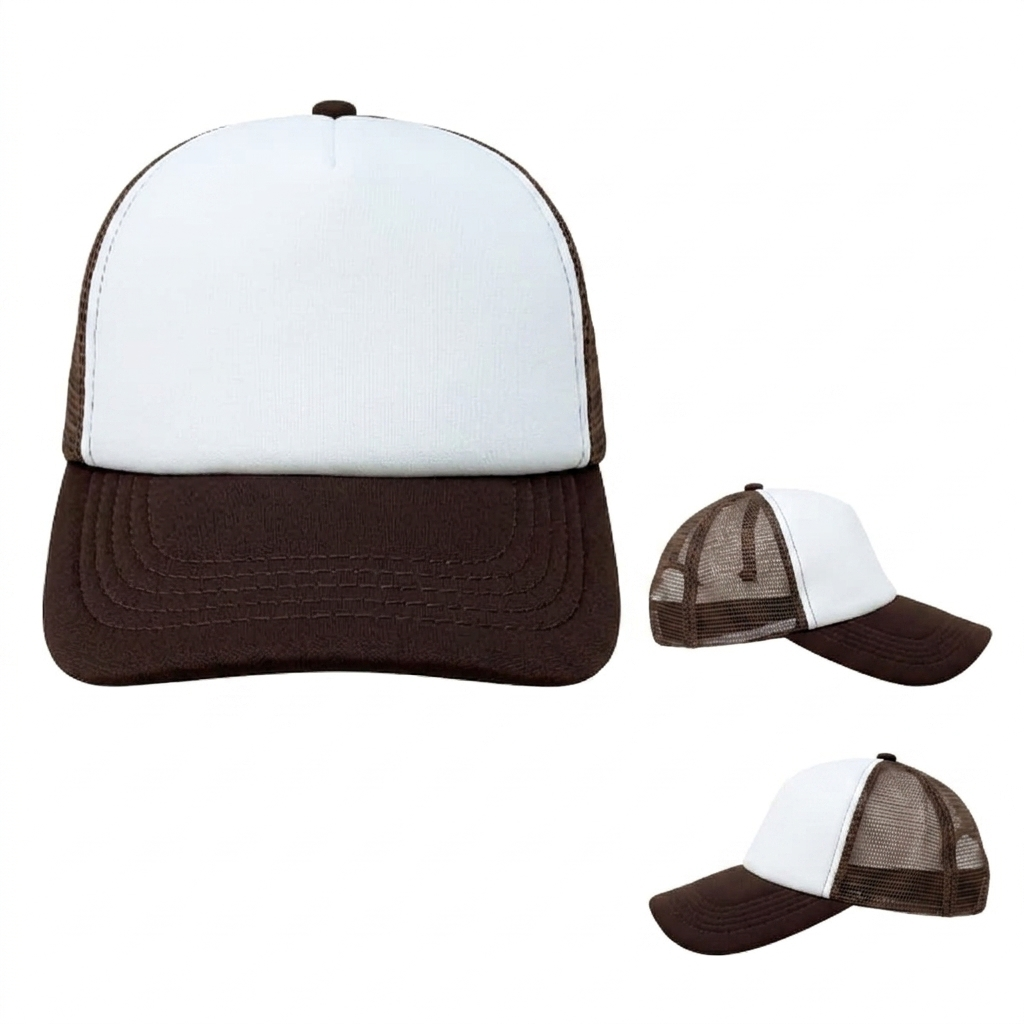 GORRA CAMIONERA TOM CAFÉ FRENTE BLANCO