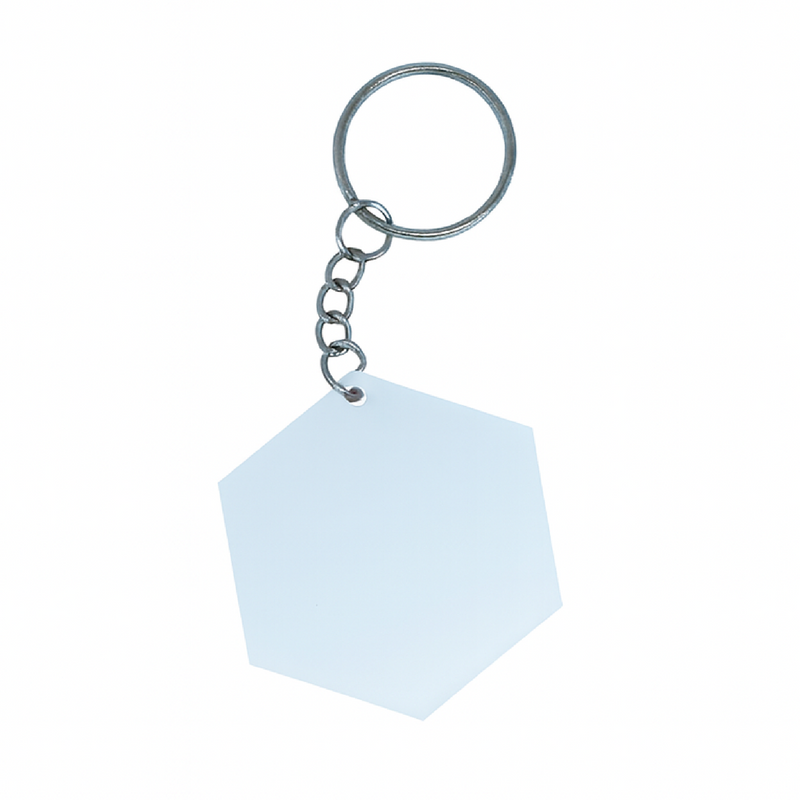 LLAVERO ACRÍLICO HEXAGONAL SET X 12