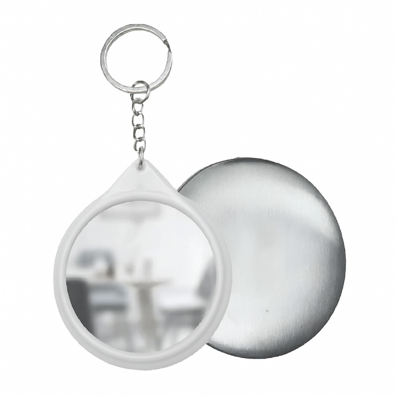 LLAVERO BOTÓN 58MM ESPEJO METÁLICO