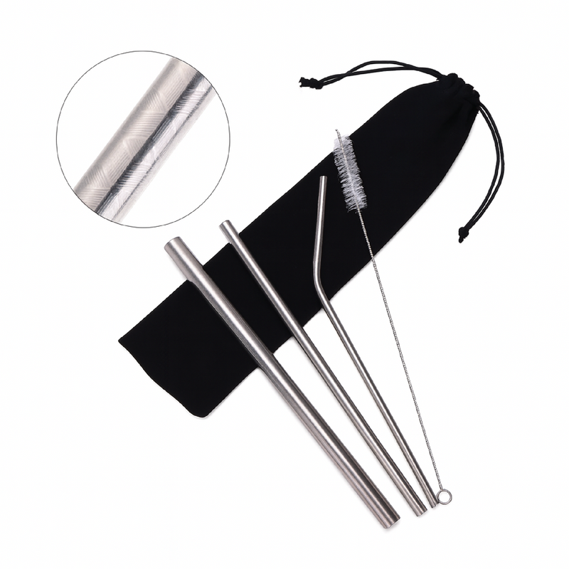 SET DE SORBETES TUMBLER DE ACERO INOXIDABLE MEDIDAS 25 X 8 CM