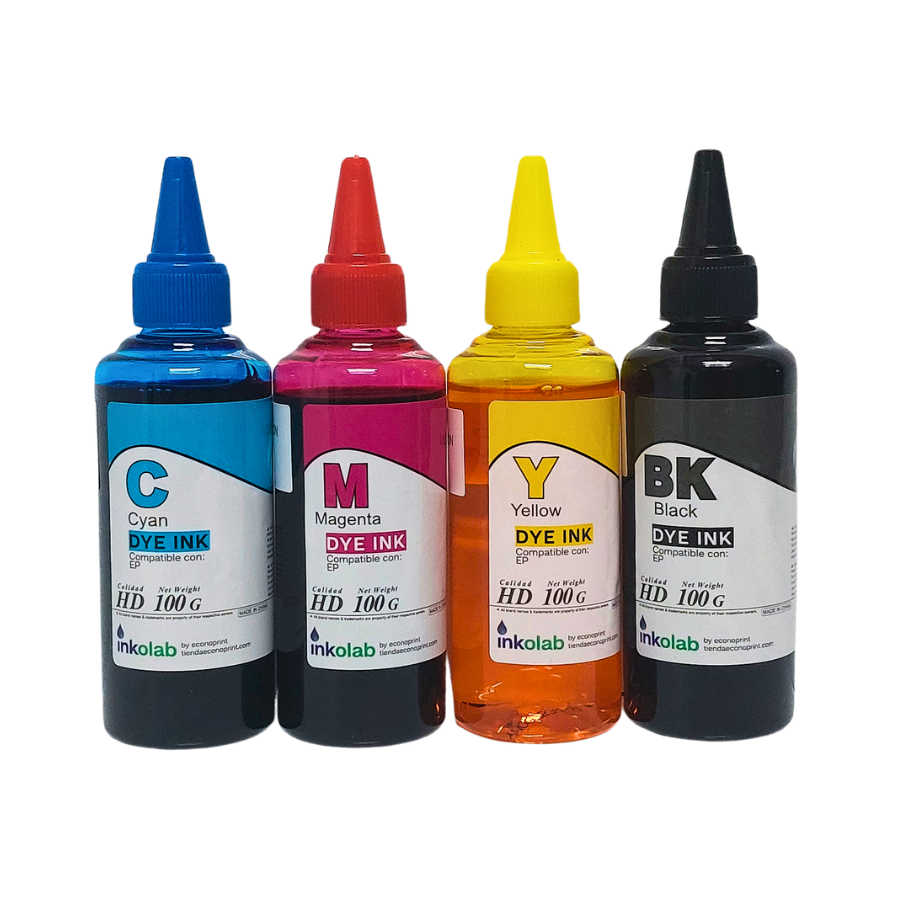 TINTA DYE INKOLAB - 100ML - PARA DOCUMENTOS - COMPATIBLE CON EP