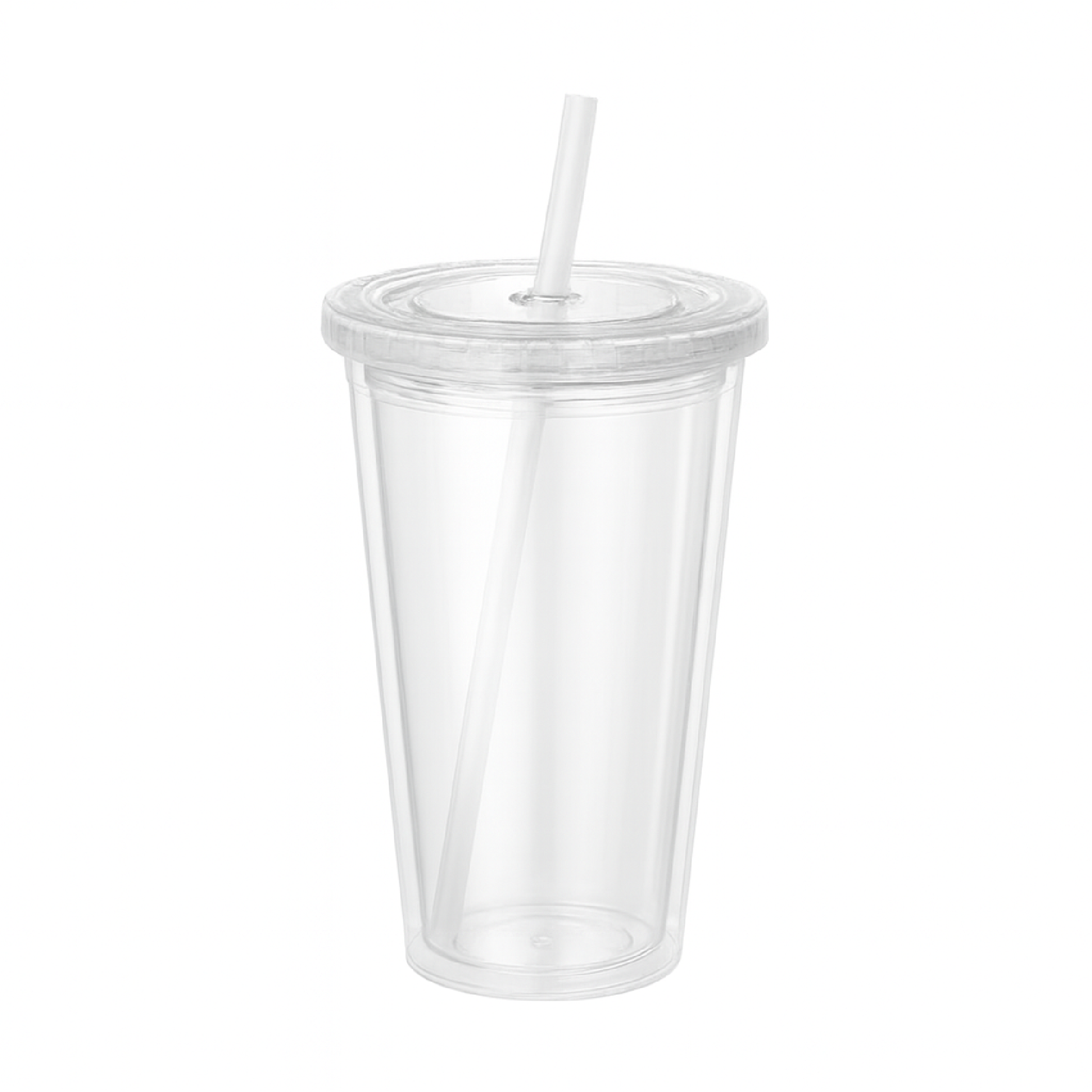 VASO ACRÍLICO TRANSPARENTE CON SORBETE 450 ML