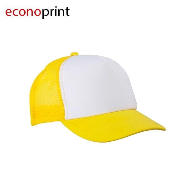 GORRA CAT ADULTO AMARILLA FRENTE BLANCO