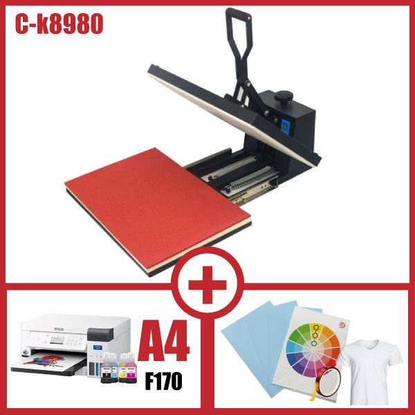COMBO SUBLIMADORA 40 X 60 CM + IMPRESORA F170 + INSUMOS