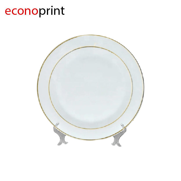 PLATO SUBLIMABLE FILO DORADO DE 10 PULGADAS CON SOPORTE