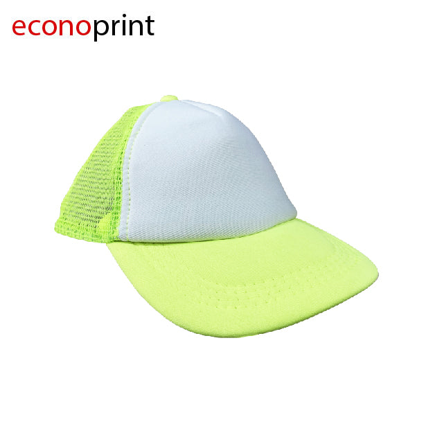 GORRA SAM ECONÓMICA NIÑO COLOR VERDE NEON CON FRENTE BLANCA
