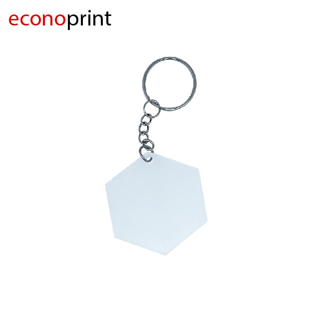 LLAVERO ACRÍLICO HEXAGONAL SET X 12