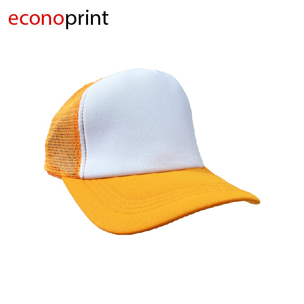 GORRA CAT ADULTO NARANJA FRENTE BLANCO
