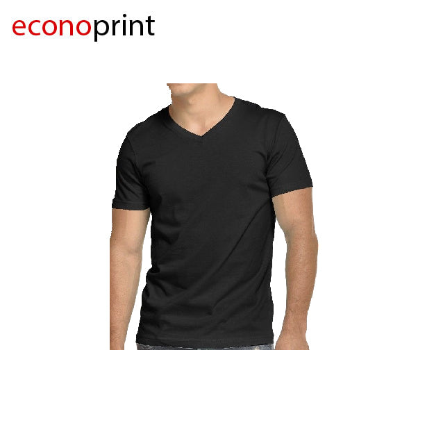 CAMISETA STANDAR CUELLO V COLOR NEGRO