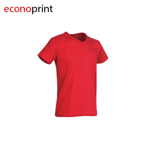 CAMISETA STANDAR CUELLO EN V COLOR ROJO