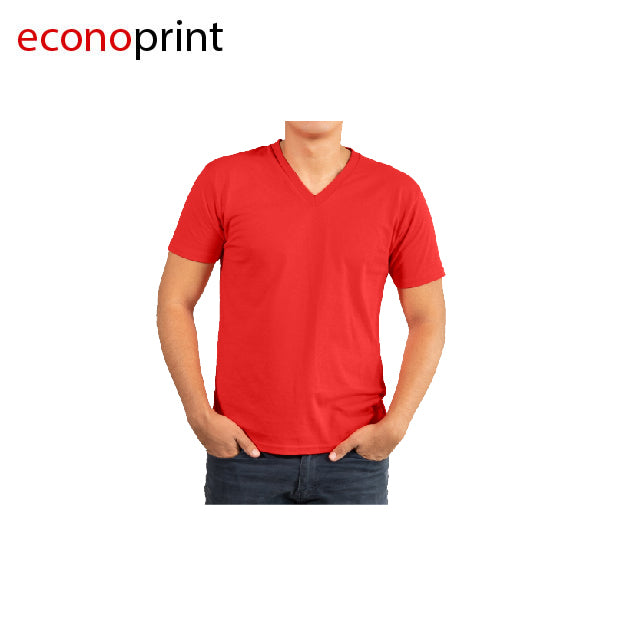 CAMISETA TALLA M ECONÓMICA CUELLO EN V ROJO