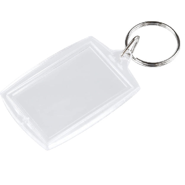 LLAVEROS ACRÍLICOS ENCAPSULADOS RECTANGULARES 3.3 CM X 4.5 CM