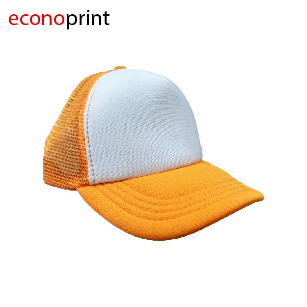 GORRA SAM ECONÓMICA NIÑO COLOR NARANJA CON FRENTE BLANCA