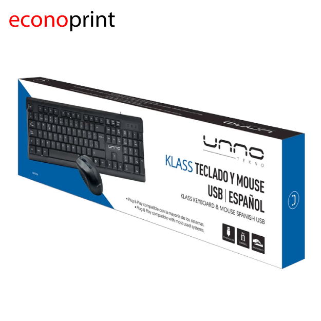 Teclado y Mouse USB UNNO
