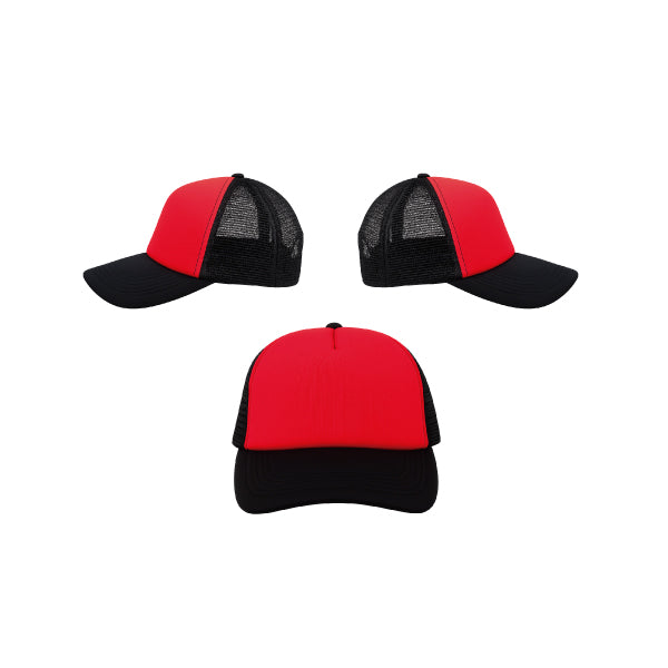 GORRA SAM ECONÓMICA NIÑO COLOR NEGRA CON FRENTE ROJA