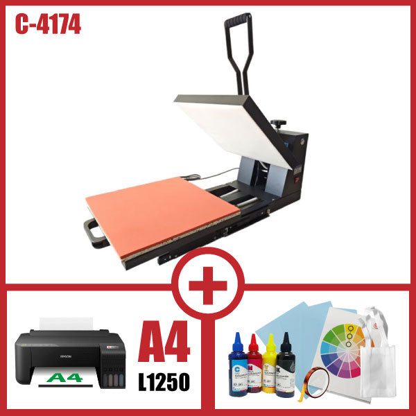 COMBO SUBLIMADORA 38 X 38 + IMPRESORA A4 + INSUMOS