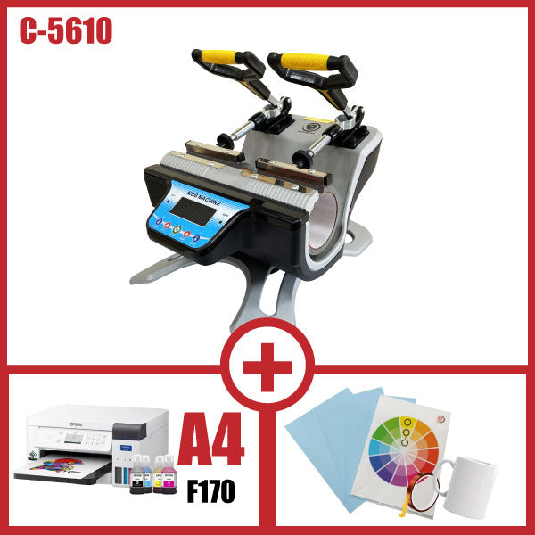 COMBO SUBLIMADORA DE JARROS DOBLE + IMPRESORA F170 + INSUMOS