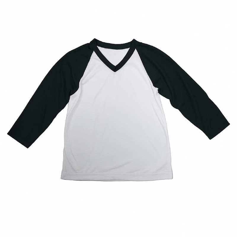 BUZO CUELLO EN V DE HOMBRE BLANCO CON MANGAS NEGRAS