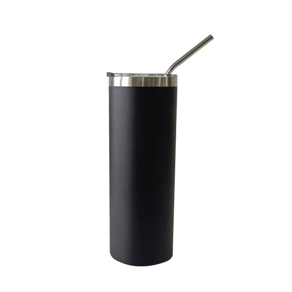 TUMBLER SKINNY 600ML NEGRO CON SORBETE