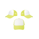 GORRA YIBO NIÑO COLOR AMARILLO NEON FRENTE BLANCA