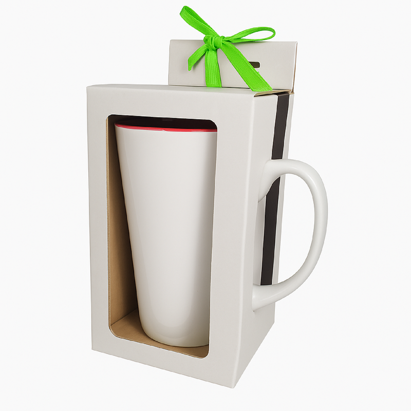 CAJA PARA JARRO CERVECERO 16OZ TROQUELADA - CON CINTA - BLANCA