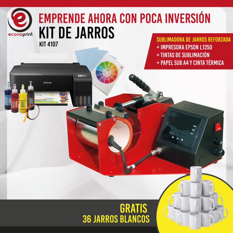 COMBO SUBLIMADORA DE JARROS REFORZADA + IMPRESORA + INSUMOS