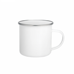 JARRO LOSA BLANCO SUBLIMABLE CONTORNO PLATEADO 11OZ