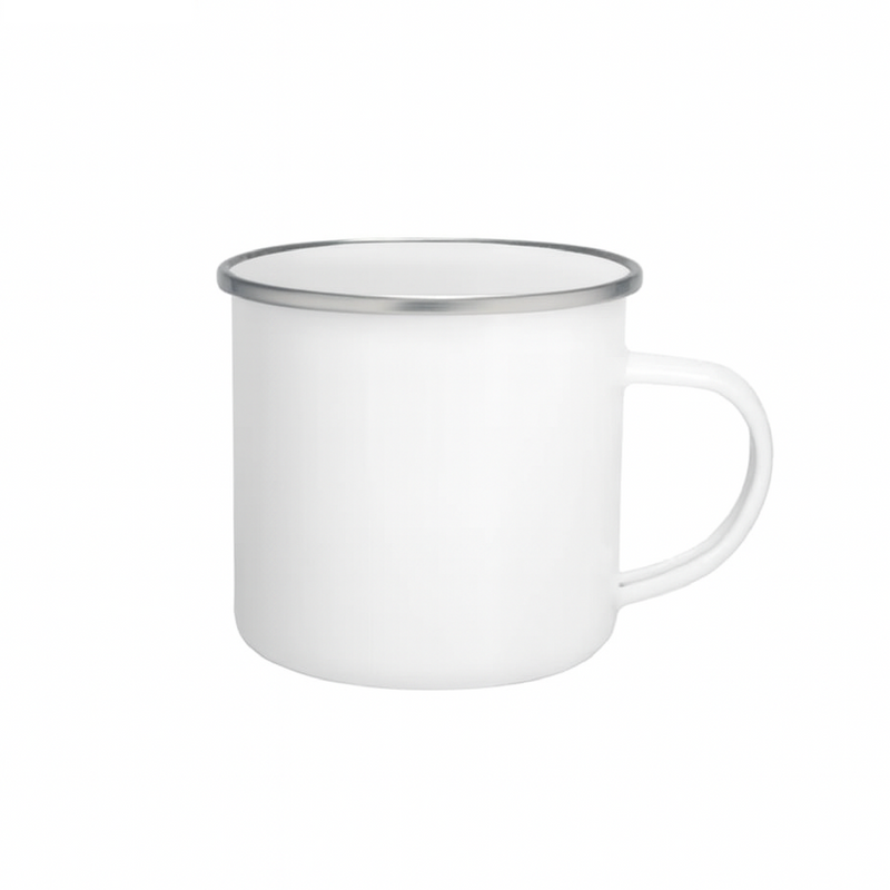 JARRO LOSA BLANCO SUBLIMABLE CONTORNO PLATEADO 11OZ