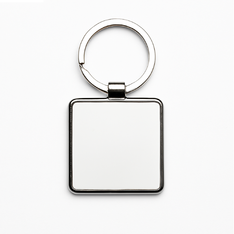 LLAVERO METÁLICO SUBLIMABLE CUADRADO 3.7 X 3.7 CM