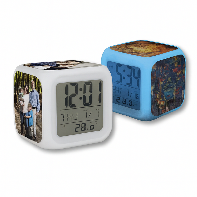 RELOJ DESPERTADOR DIGITAL CON PLACAS SUBLIMABLE