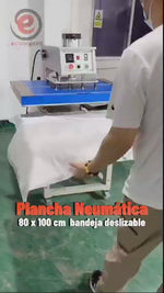 SUBLIMADORA PLANCHA 80*100 BANDEJA DESLIZABLE NEUMATICA AZUL 220V