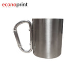 JARRO METÁLICO DE ALUMINIO SUBLIMABLE CON LLAVERO DE COLOR PLATEADO 220ML
