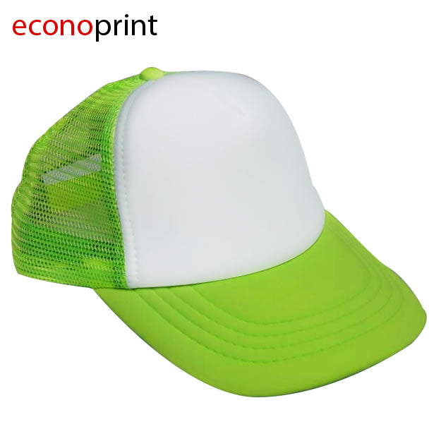 GORRA CAMIONERA TOM VERDE NEON FRENTE BLANCO